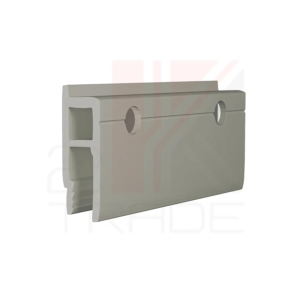 Grey plastic mounting slider with two holes.