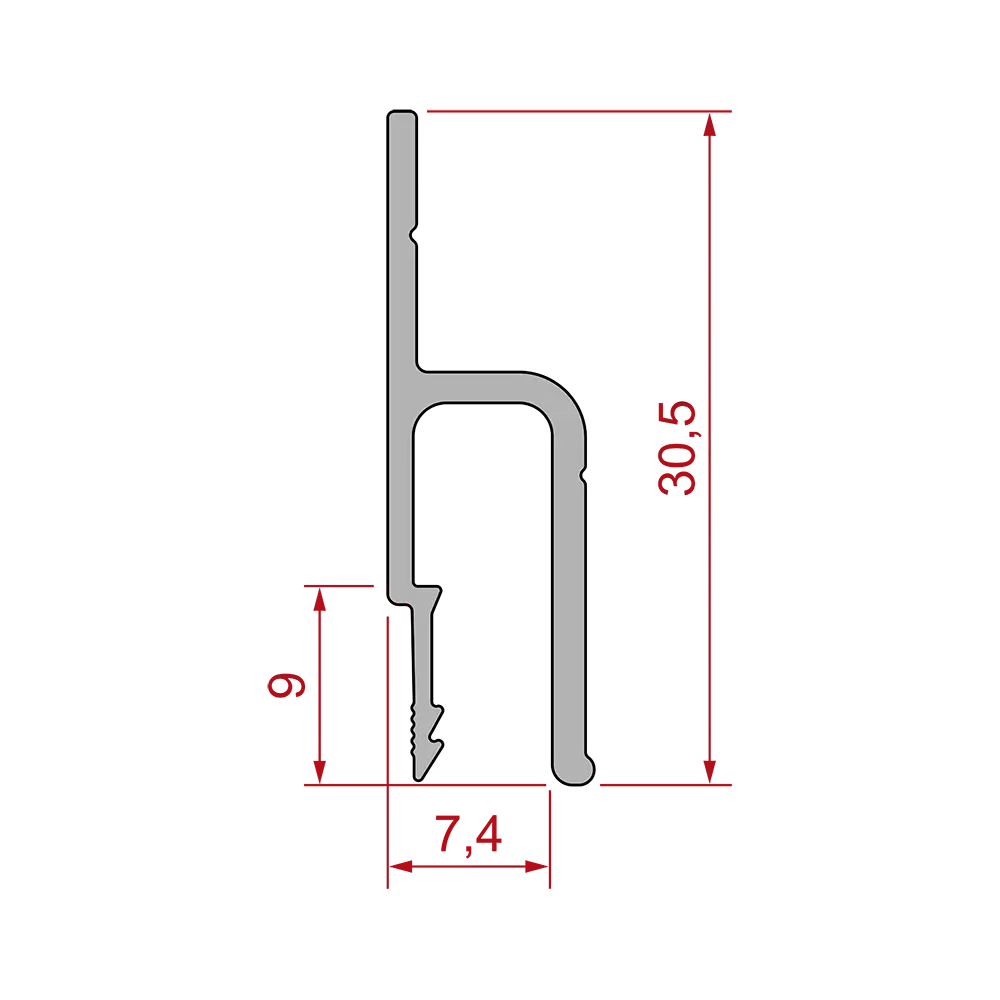 Profil COMFORT 200 do sufitu napinanego - montaz scienny